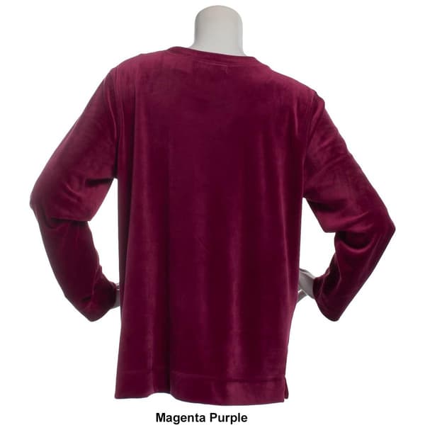 Womens Hasting & Smith Long Sleeve Velour Solid Sweatshirt