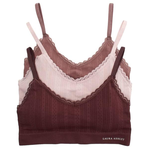 Womens Laura Ashley(R) 3pk. Lace Debossed Logo Bras - LS5606-3PKM - image 