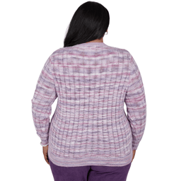 Plus Size Alfred Dunner Vail Space Dye Rib Knit Sweater