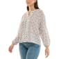 Womens Zac & Rachel 3/4 Sleeve Ditsy Floral Button Front Blouse - image 3
