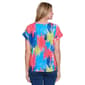 Petite Multiples Short Sleeve Tie Waist Colorful Splash Tee - image 2