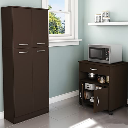 South Shore Axess Printer Cart on Wheels-Chocolate