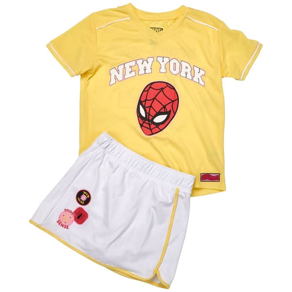 Girls (7-16) Marvel Spider-Man Short Sleeve Jersey w/ Skort