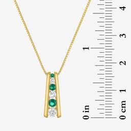 Gemstone Classics™ Lab Grown Sapphire & Emerald Ladder Pendant