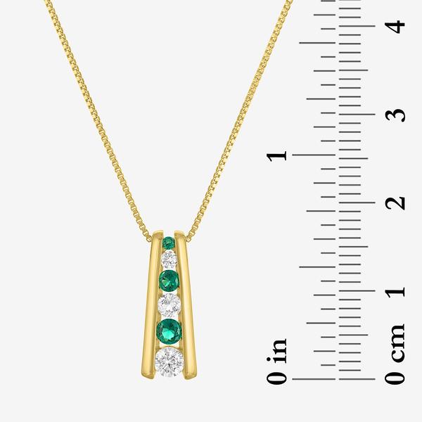 Gemstone Classics™ Lab Grown Sapphire & Emerald Ladder Pendant