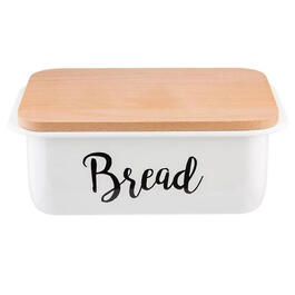 White & Black Enamelware Bread Box
