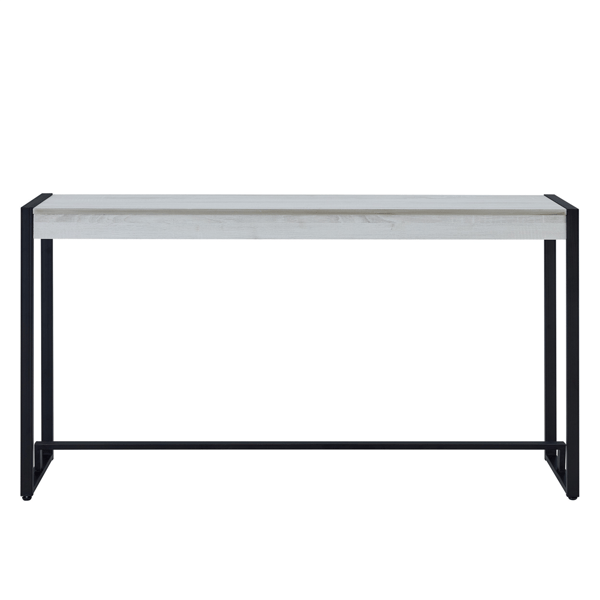 HomeRoots 54in. White & Black Distressed Sled Console Table