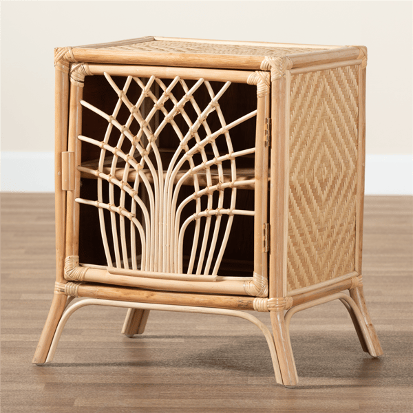 Baxton Studio Danna Modern Bohemian Rattan Nightstand