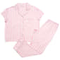 Womens Laura Ashley® Short Sleeve Double Stripe Pajama Set - image 1