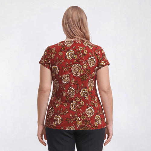 Plus Size Emily Daniels Short Sleeve Floral Button Blouse
