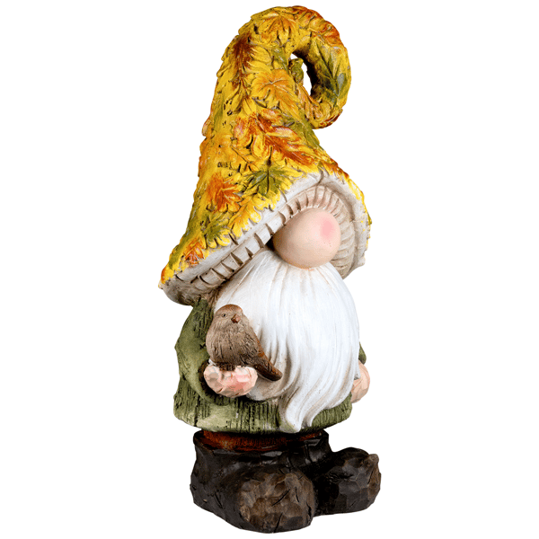 Northlight Fall Gnome in Maple Leaf Mushroom Hat Garden Statue - image 