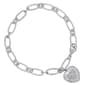 Gianni Argento Silver Plate Diamond Baguette Heart Chain Bracelet - image 1