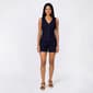 Juniors Love Tree Stretch Denim Button Front Romper - image 1