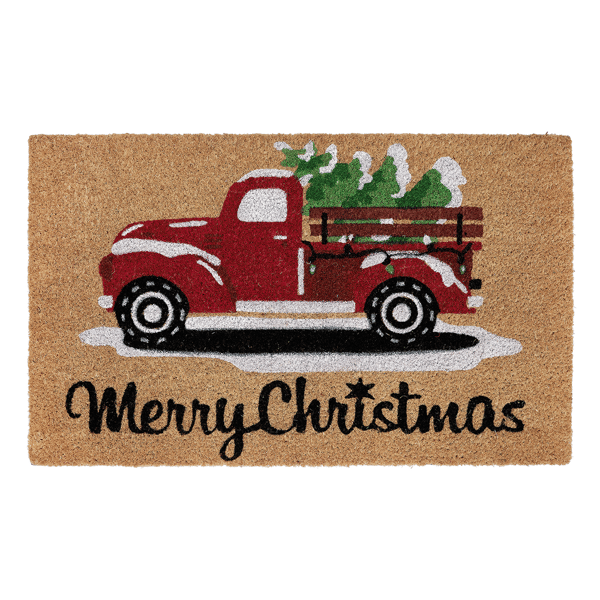 VCNY Home Christmas Truck Outdoor Coir Doormat