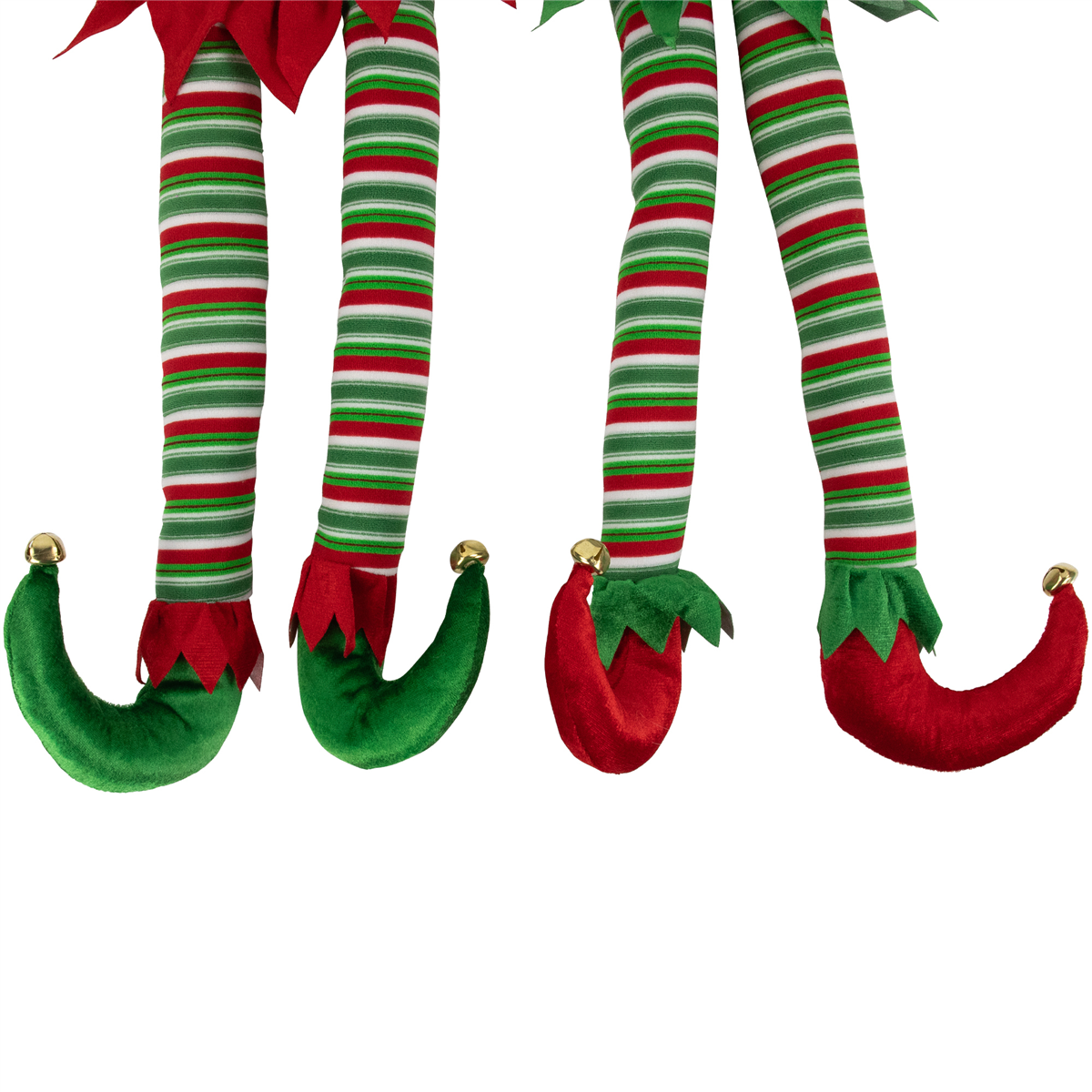 Northlight Striped Plush Elf Legs Christmas Decorations -Set of 2