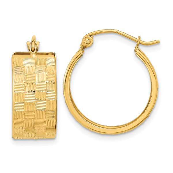 Gold Classics&#40;tm&#41; 14kt. Gold Diamond Cut 8.5mm Hoop Earrings - image 