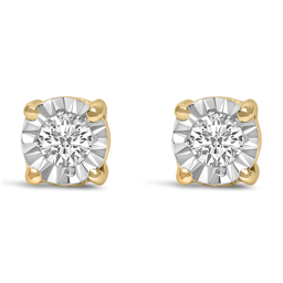 Haus of Brilliance Gold Lab Grown Diamond Miracle Stud Earrings