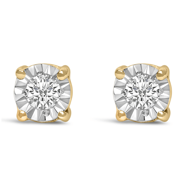 Haus of Brilliance Gold Lab-Grown Diamond Miracle Stud Earrings - image 