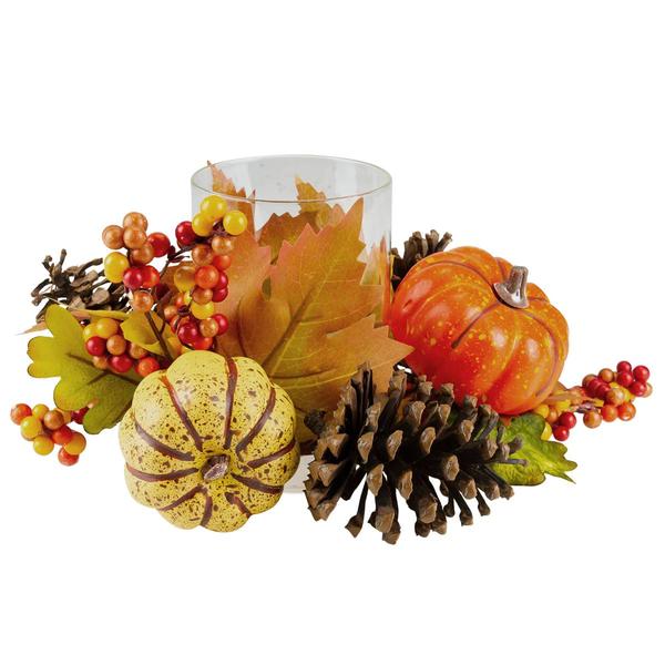 Northlight Seasonal 10in. Pumpkin Fall Tealight Candle Holder - image 