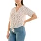 Womens Zac & Rachel Short Puff Sleeve Strawberry Blouse - image 3