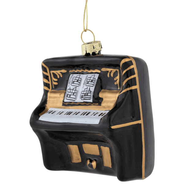 Northlight 3in. Black & Gold Organ Glass Christmas Ornament