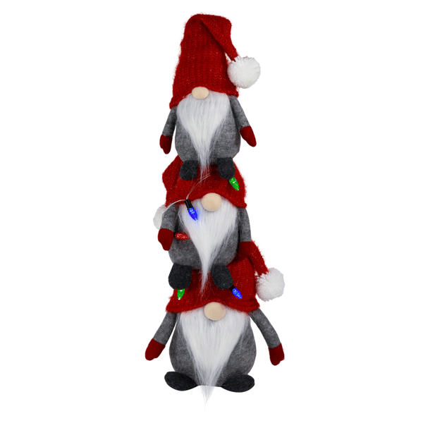 Northlight LED Triple Stacked Christmas Gnomes
