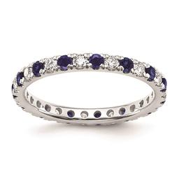 Pure Fire 14kt. White Gold Lab Created Blue Sapphire Band