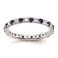 Pure Fire 14kt. White Gold Lab Created Blue Sapphire Band - image 1