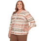 Plus Size Alfred Dunner Spice Market 3/4 Flounce Sleeve Blouse - image 3
