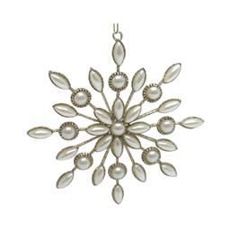 Snowflake Ornament with Pearl Look Accents