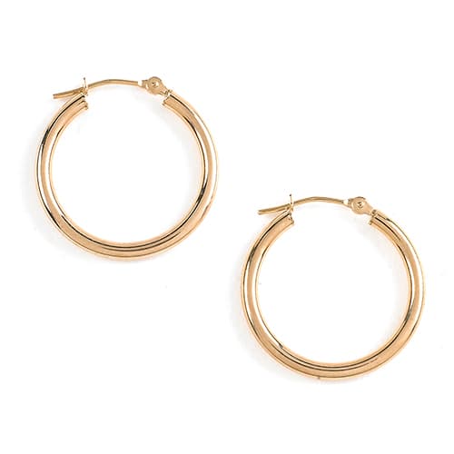 Yellow 10kt. Polished Hoop Earrings - image 