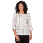 Petites Alfred Dunner Classics_S6 Spliced Jacquard Stripe Top - image 1
