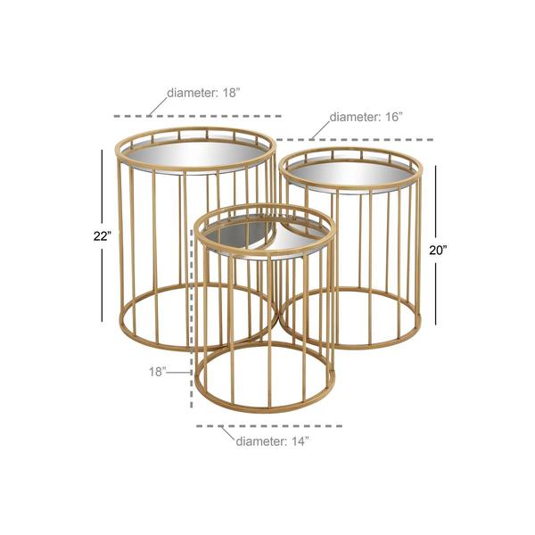 9th & Pike® Gold Metal Contemporary Accent Table - Set of 3