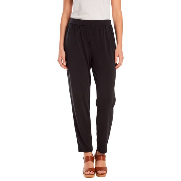 Petite NY Collection Solid Elastic Waist Pocket Ankle Pants