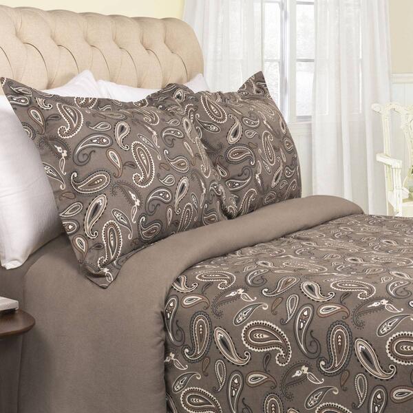 Superior Cotton Flannel Paisley Duvet Cover Set - image 