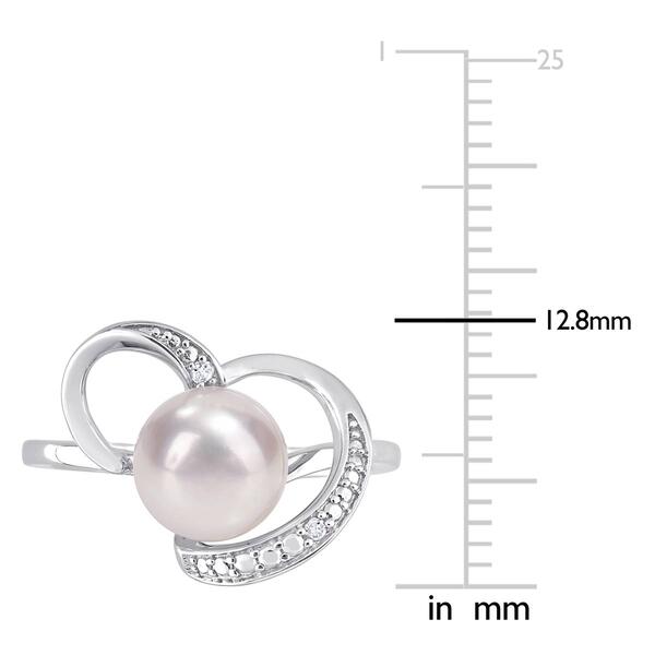 Gemstone Classics&#8482; Cultured Pearl & Diamond Heart Ring