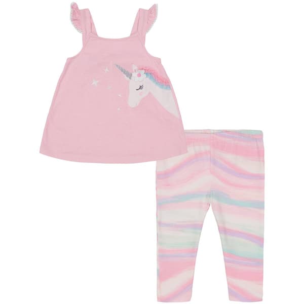 P/H 1/1/24 Toddler Girl Kids Headquarters Unicorn Capri Set - image 
