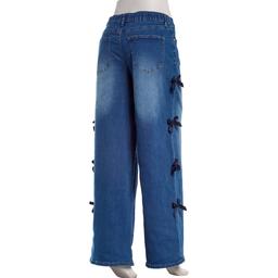 Juniors Madden Girl Ultra 90''s Wide Leg Jeans w/ 3D Bows