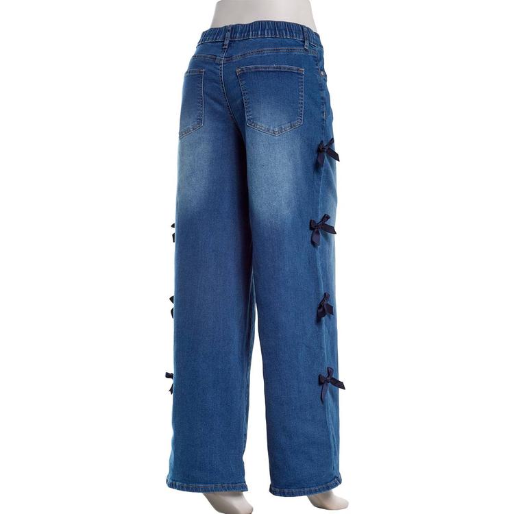 Juniors Madden Girl Ultra 90''s Wide Leg Jeans w/ 3D Bows