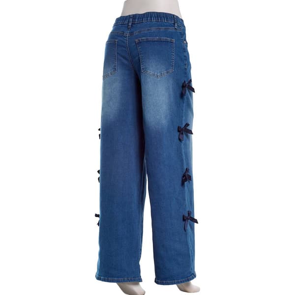 Juniors Madden Girl Ultra 90''s Wide Leg Jeans w/ 3D Bows