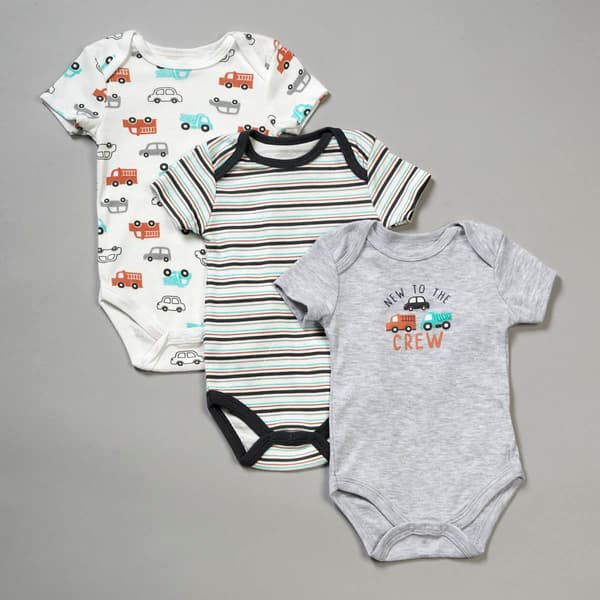 Baby Boy (NB-9M) baby views(R) 3pk. New to Crew Bodysuits - image 