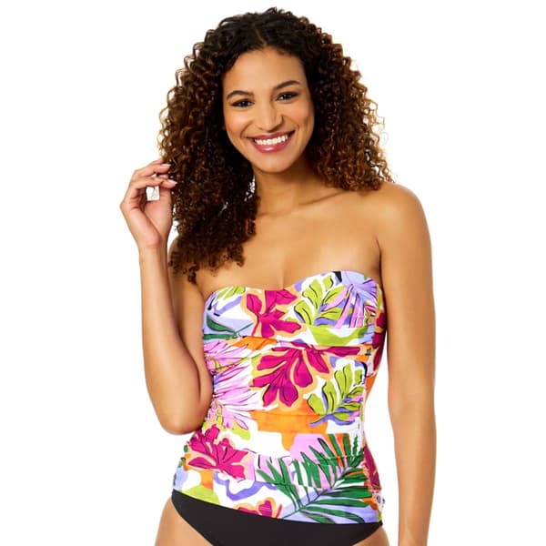 Womens Anne Cole Mod Tropical Twist Front Tankini Swim Top