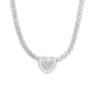 Gianni Argento 1/10ctw. Cubic Zirconia Heart Pendant Necklace - image 1