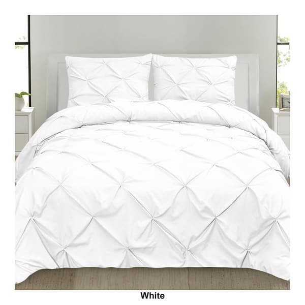 Sweet Home Collection 3pc. Pinch Pleat Pintuck Duvet Cover Set