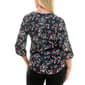 Plus Size Zac & Rachel 3/4 Roll Tab Sleeve Y-Neck Print Blouse - image 2