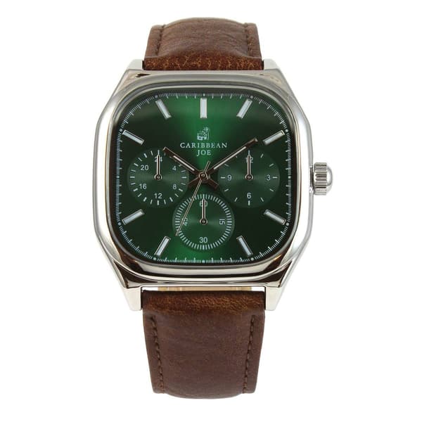 Mens Caribbean Joe 40mm Square Strap Watch - CJ7145SL - image 