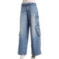 Juniors Celebrity Pink Mid Rise Wide Leg Cargo Jeans - image 2