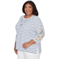 Plus Size Alfred Dunner Classics 3/4 Sleeve Stripe Bird Blouse - image 3