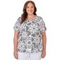 Plus Size Alfred Dunner Key Items Short Sleeve Geometric  Tee - image 1