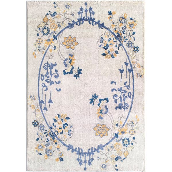 Rugs America&#40;tm&#41; Valentina Gold Magnolia Floral Transitional Runner - image 